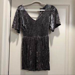Silver Velvet Romper, XS